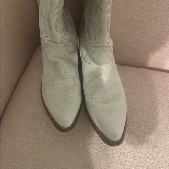 Tecovas White Embroidered Women's Lace-Up Western Knee-High Boots - Picture 4 of 6